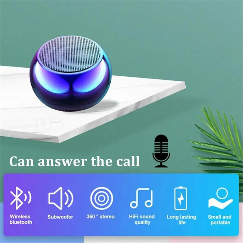 Wireless Bluetooth Speaker Portable Small Steel Gun Metal Heavy Subwoofer Outdoor Mini Bluetooth Small Speaker for Home Office