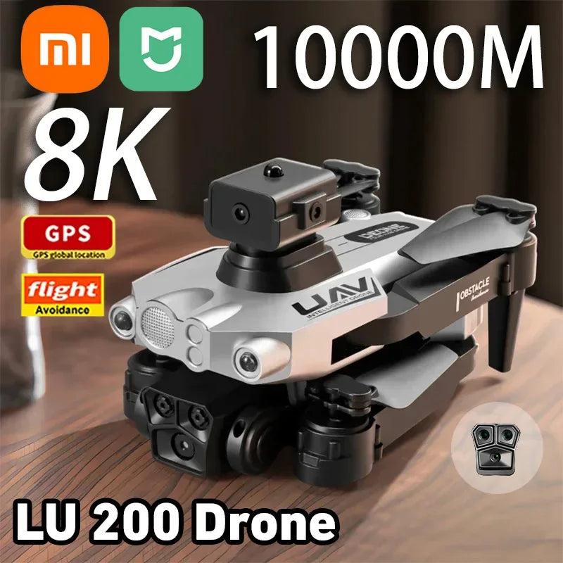 Xiaomi 10000M Lu200 Drone 8K GPS Triple Camera Aerial Photography Wifi Optical Localization Four-way Obstacle Avoidance Drone