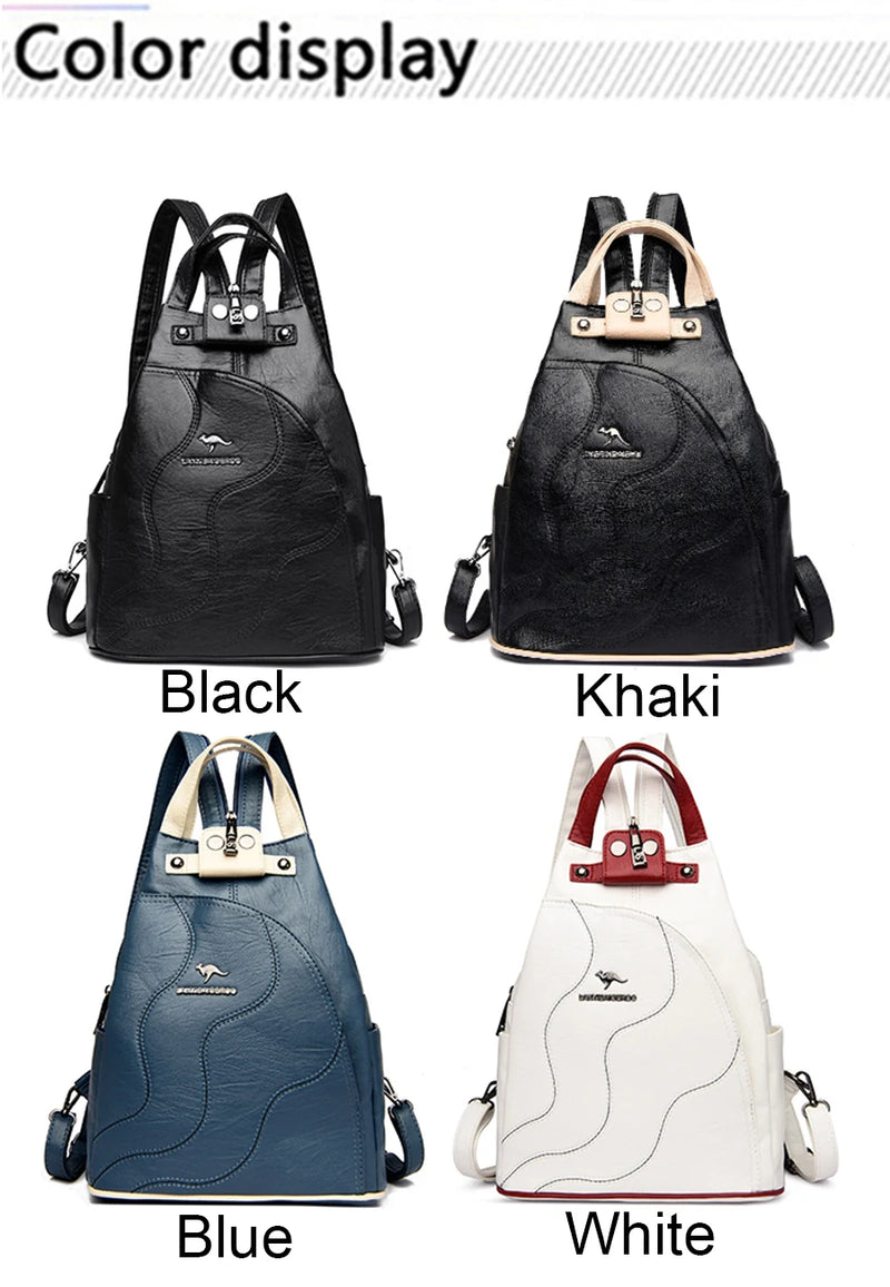 Mochilas de cuero para mujer, bolso de pecho con parches para mujer, mochila de viaje, mochila para mujer, mochilas escolares para adolescentes