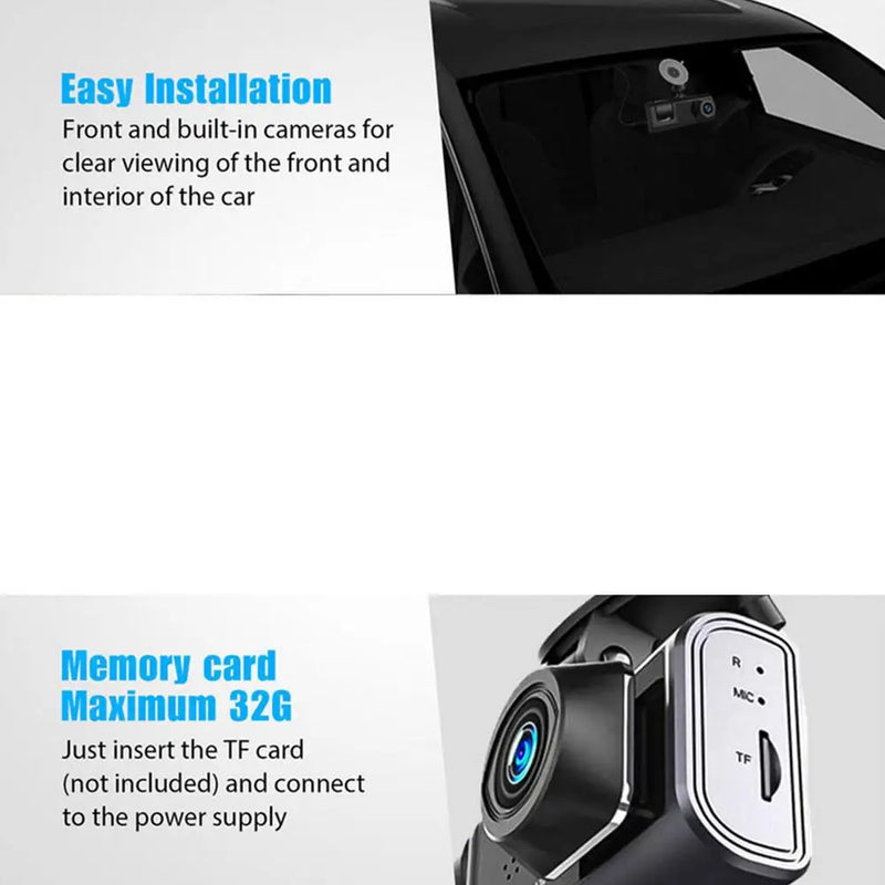 Car Monitor Camera 1080P Double Lens Car Recorder High Definition Car Security Camera High-Definition Seamless Loop Recording