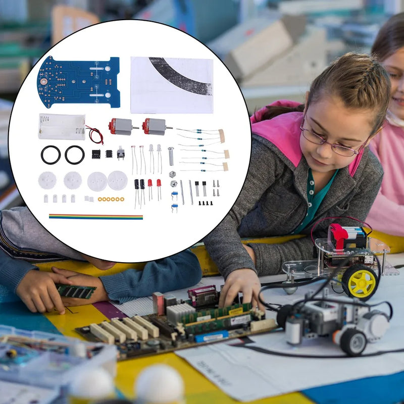 Smart Car DIY Electronics Kit Soldering Project Practice Line Following Robot For STEM Student Education School