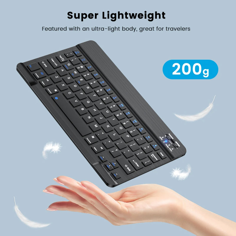 Bluetooth Wireless Keyboard Mouse Rechargeable For IOS Android Windows Tablet For iPad Air Mini Pro English Russian Keyboard