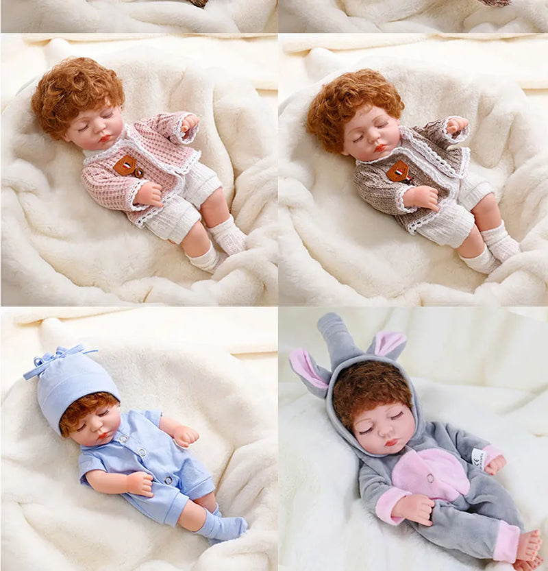 11/19/30cm Silicone Reborn Dolls Baby Reborn Toys Waterproof Vinyl Bebe Doll Cute Mini Reborn Baby Doll For Girls Birthday Gift