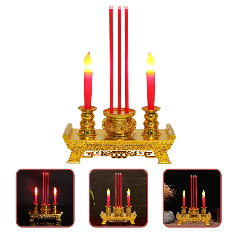 Lámpara de adoración Lámpara de budismo falsa eléctrica Decoración de mesa de altar de adoración