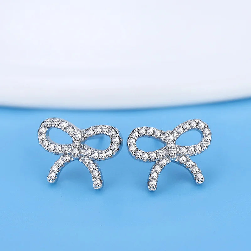 925 Sterling Silver Stud Earrings Zircon High Quality For Women's Wedding Fine Jewelry Accessories Gift