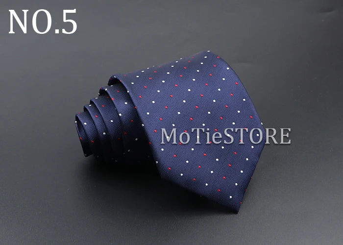 Men's Fashion Tie 8cm Blue Necktie Classic Plaid Striped Neck Tie Paisley Floral Neckties Daily Wear Cravat Wedding Party Gift