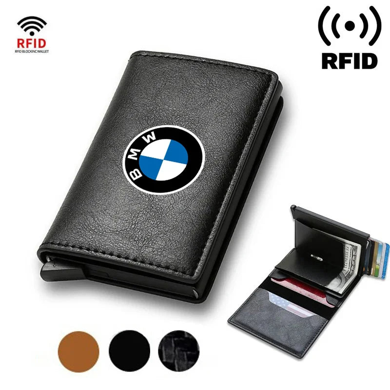 Rfid Credit Card Holder Men Wallets Bank Cardholder Leather Wallets For Bmw 3 E46 G20 E90 E60 F10 F20 F30 E39 M car accessories