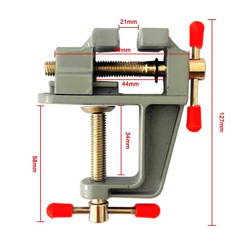 Mini Bench Vise Muliti-Funcational 3.5&quot Aluminum Miniature Small Jewelers Hobby Clamp On Table Flat Pliers Tool Vice