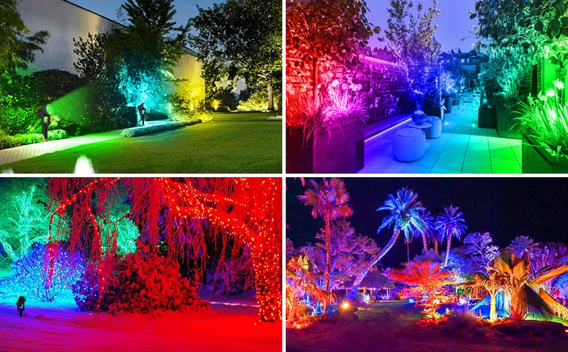 1/2/4/6 Lights RGB Solar Spotlight IP65 Waterproof Solar Light Outdoor Garden Light For Christmas Halloween Party Decor