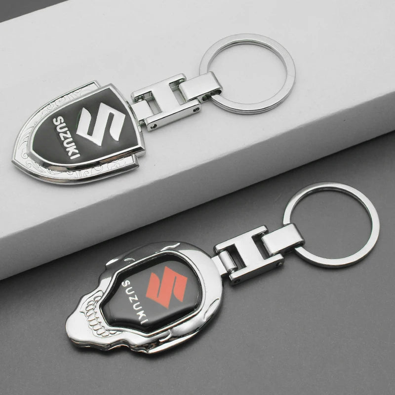 For Suzuki Grand Jimny Vitara Swift SX4 Alto Car Metal Keychain Leather Key Ring 3D emblem Keychain Rings Styling Accessories