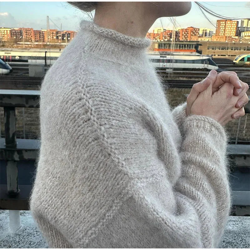 Elegant Solid  Round Neck Basic For Women Knitted Pullover Fashion Long Sleeves Warm Sweater 2024 New Autumn Commuting Knitwear