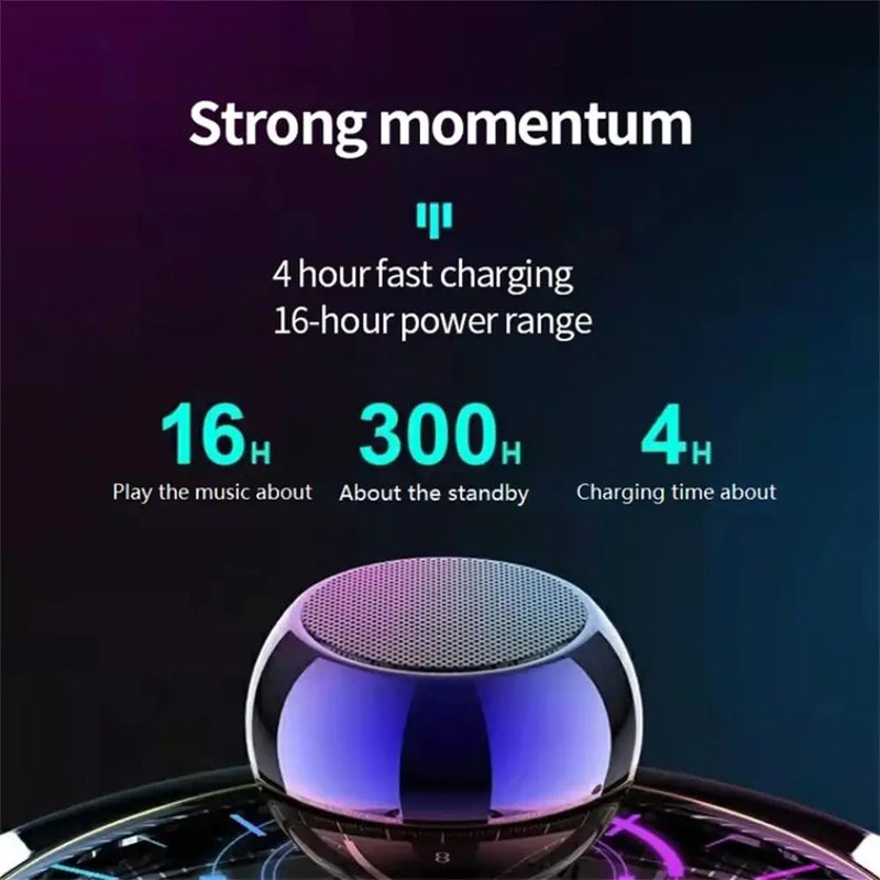 Wireless Bluetooth Speaker Portable Small Steel Gun Metal Heavy Subwoofer Outdoor Mini Bluetooth Small Speaker for Home Office