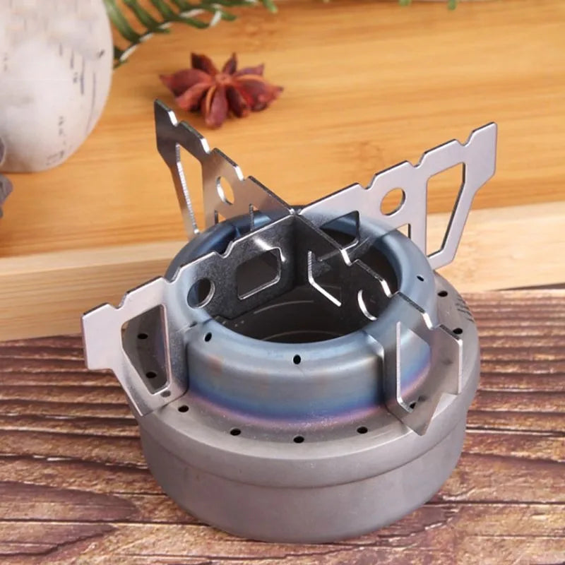 Titanium Outdoor Camping Stove Portable Ultralight Folding Wood Stove Pocket Stove Camping Fishing Hiking Mini Firewood Stove