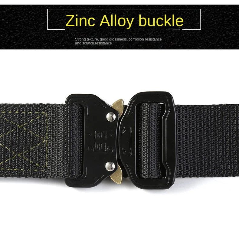 New Men's Belt Outdoor   Hunting Tactics Belt Multi Functional Buckle Nylon Belt Marine Corps Canvas Metal  Buckle