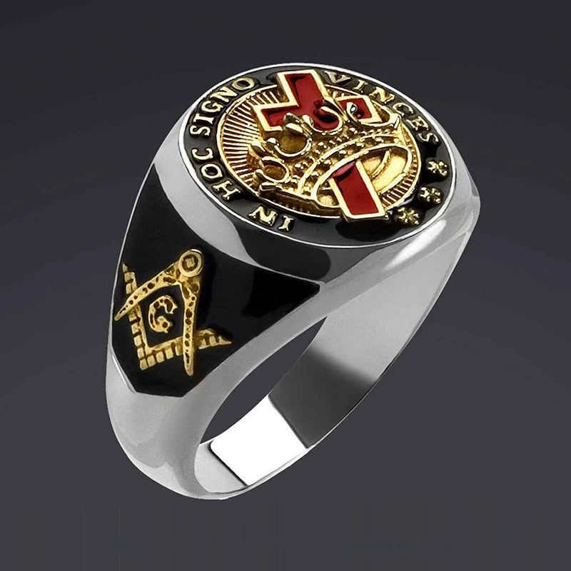 Anillo de personalidad de moda para hombre con cruz de calavera de estilo europeo y americano