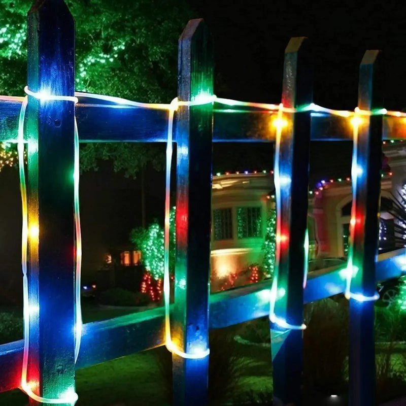 300Led Outdoor Solar Tube Rope Led Fairy Light Garden Christmas Decoration Xmas Wedding Garland Waterproof String Light Strip