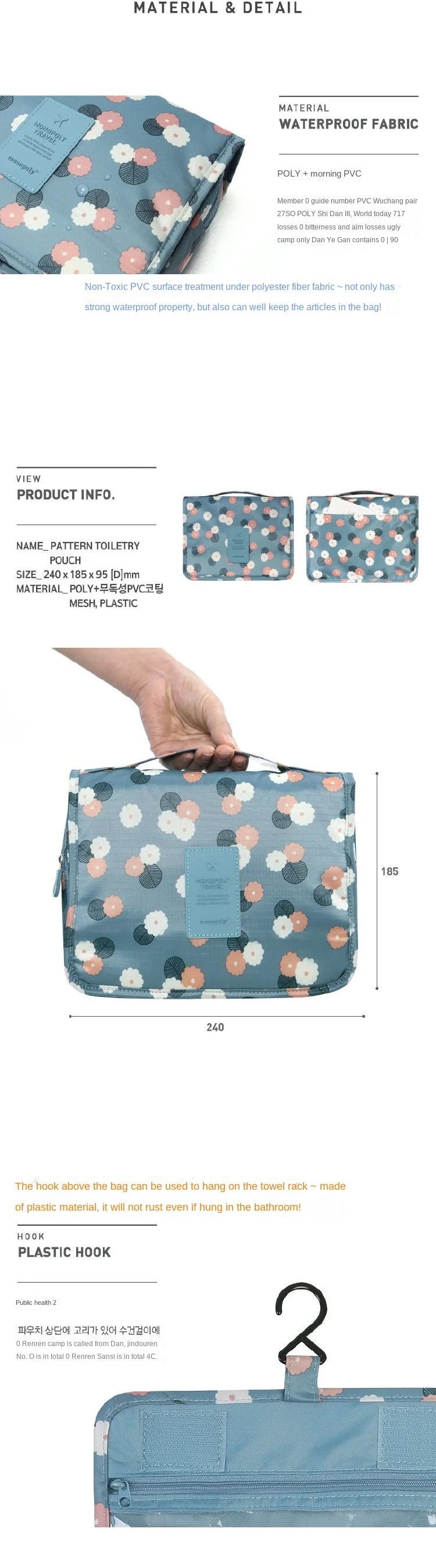 High Quality Women Makeup Bags Travel Cosmetic Bag Toiletries Organizer Waterproof Storage Neceser Hanging Bathroom Wash Bag