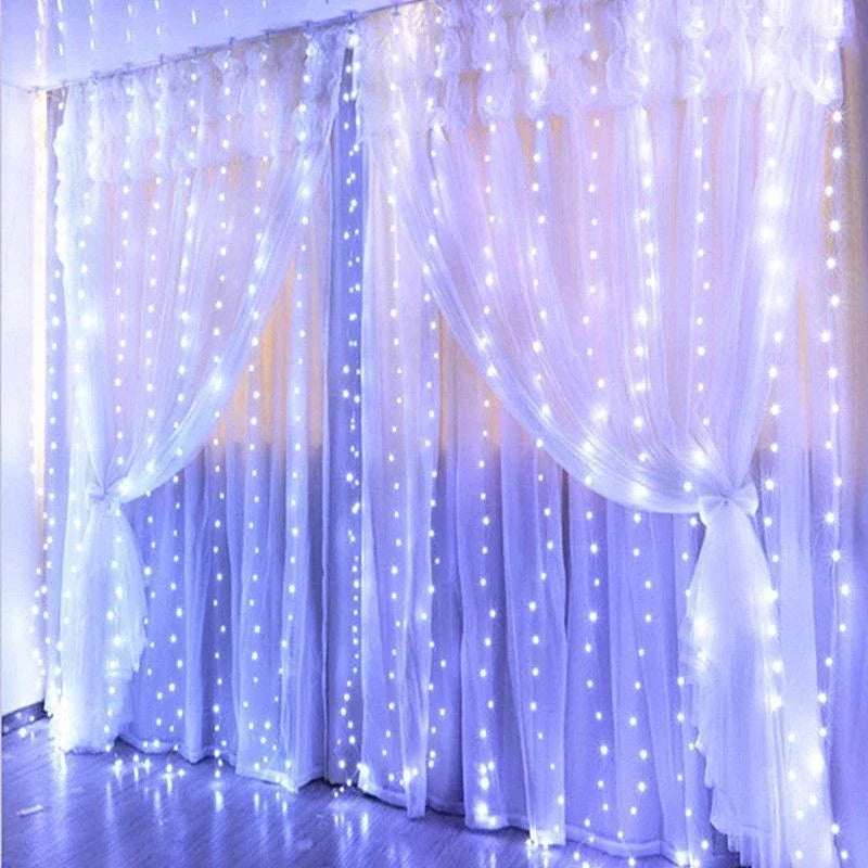 1 Pack LED Curtain Lights with USB 8 Modes Remote Control,for Wedding,Home,Party,Window,Wall,Halloween and Christmas Decorations