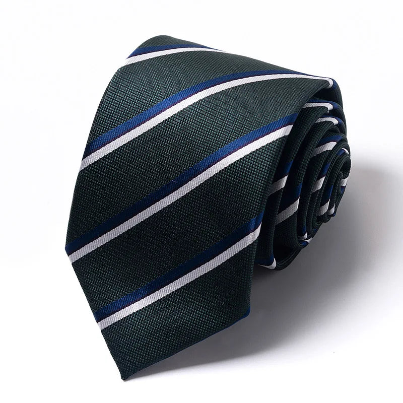 High-quality Wedding Ties For Men Fashion New Style Blue Strip Print Neckties Daily Office Apparel Accessories Gift For Man