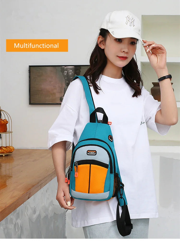 Mochila pequeña para mujer, bolso de pecho de tela Oxford, impermeable, bolso de mensajero de moda, bolso deportivo para mujer, bolso de viaje, bolso cruzado