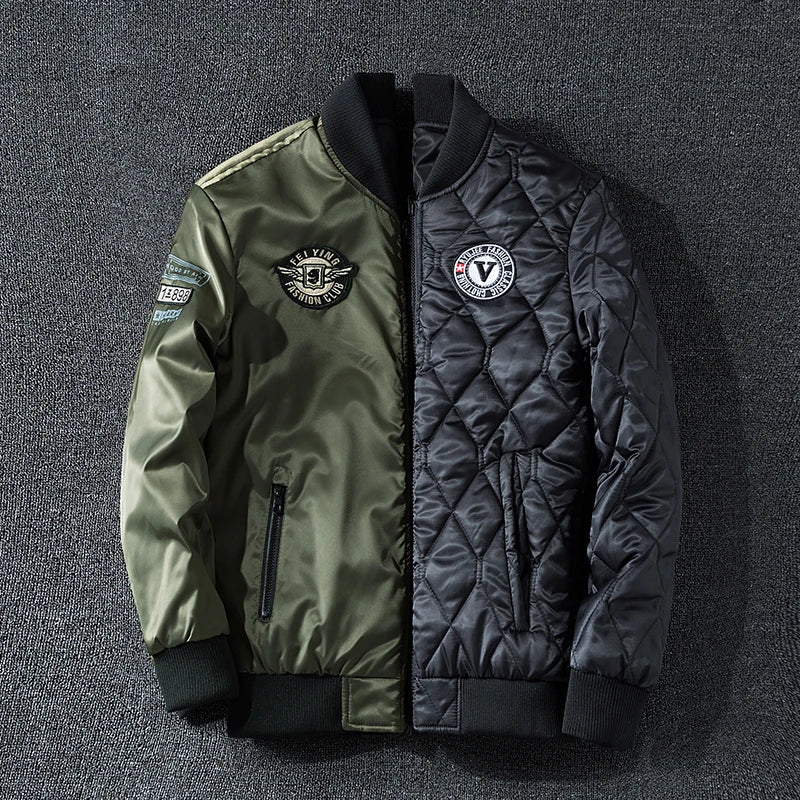 Coat Men's Air Force Pilot Jacket MA1 Autumn/Winter Baseball Suit Trendy Brand Double Sided Thickened Large