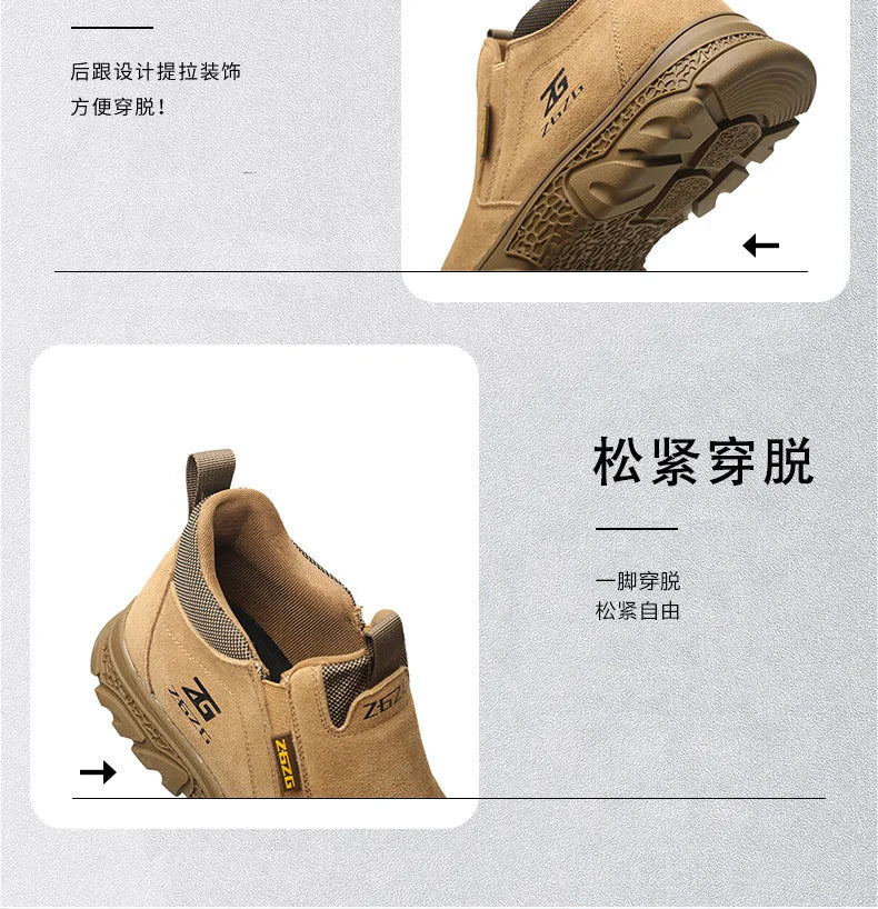 Plus Size 48 Anti Scald Welding Shoes Work Boots Men Anti-smash Anti-puncture Safety Shoes Indestructible Men Protective Shoes