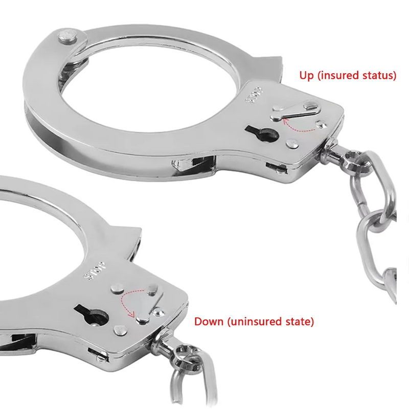 DUTRIEUX Stainless Steel Handcuffs BDSM Bondage Set Adjustable Metal Ankle Cuffs Chain Fetish Restraints Sex Toys For Couples