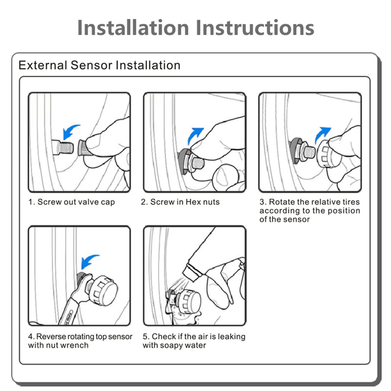 Alarma de presión de neumáticos para automóvil con energía solar, pantalla digital, sistema de monitoreo de presión de neumáticos TPMS inteligente automático, sensor de advertencia de temperatura