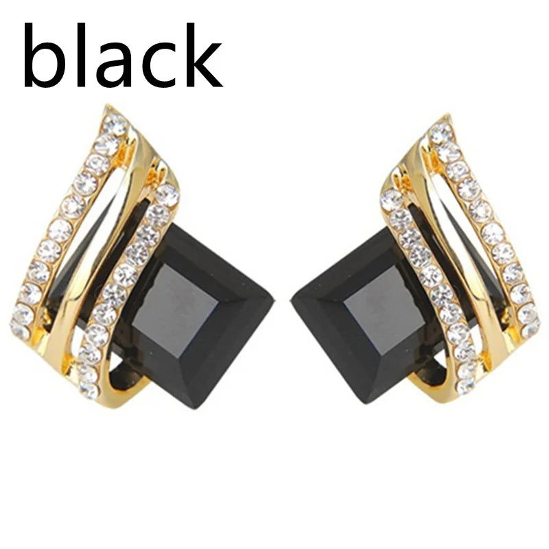 Luxury Fashion Zircon Earrings Large Gems Crystal Earrings for Women Engagement Earring Jewelry Birthday Party Anniversary Gifts