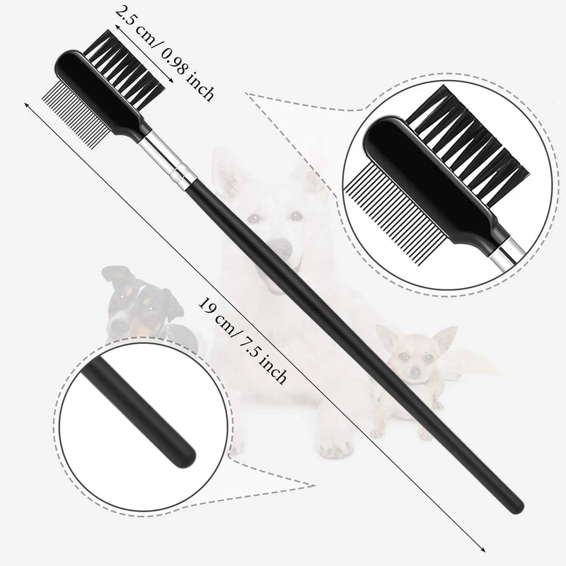 Double-sided Pet Eye Comb Brush Pets Tear Stain Remover Combs Eye Double Head Grooming Brushes Cat Dogs Removing Crust Mucus 1PC