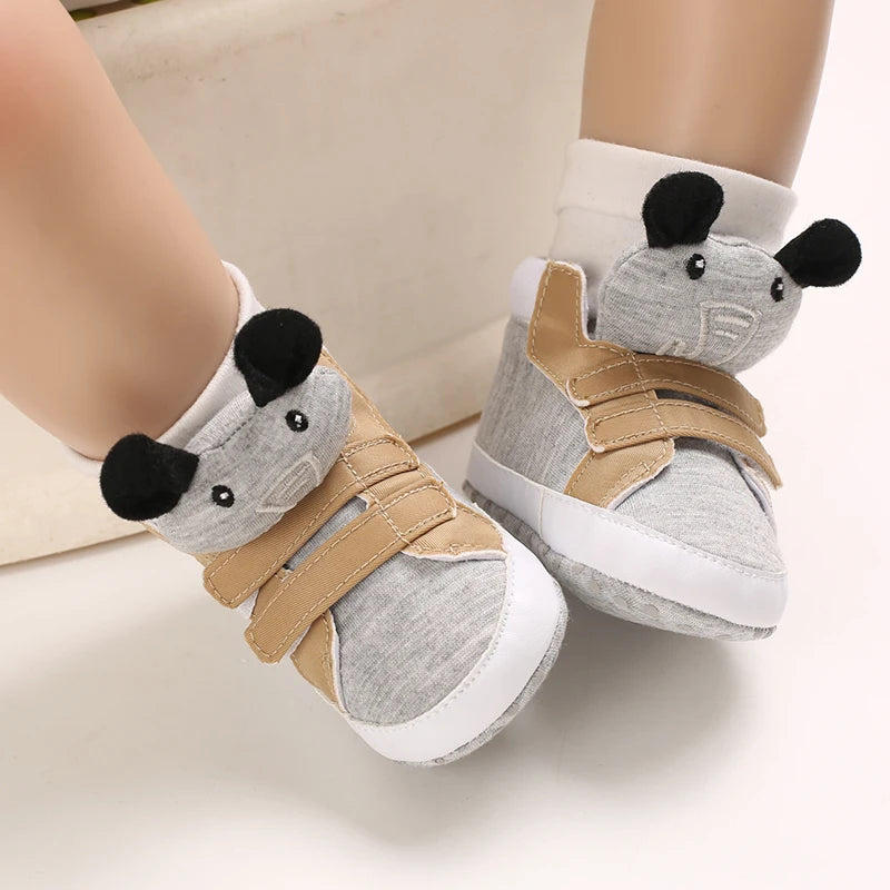 Classic Baby Shoe Boy Girl Baby Cute Animal Face Casual Flat Sneaker First Baby Ankle Boot Cotton Non-slip Warm Walking Shoes