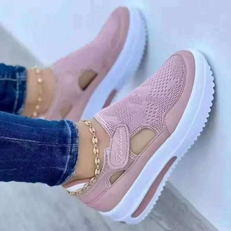 Zapatos de mujer Zapatillas de deporte para mujer Zapatos casuales de verano Nuevos zapatos deportivos de malla transpirable para mujer Sandalias de plataforma vulcanizadas para mujer 2024