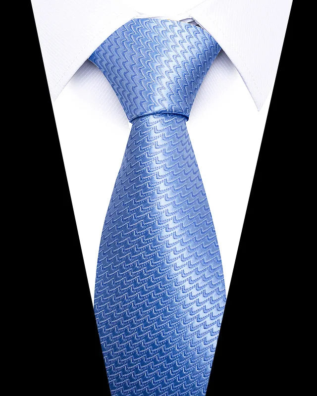 High-quality Wedding Ties For Men Fashion New Style Blue Strip Print Neckties Daily Office Apparel Accessories Gift For Man