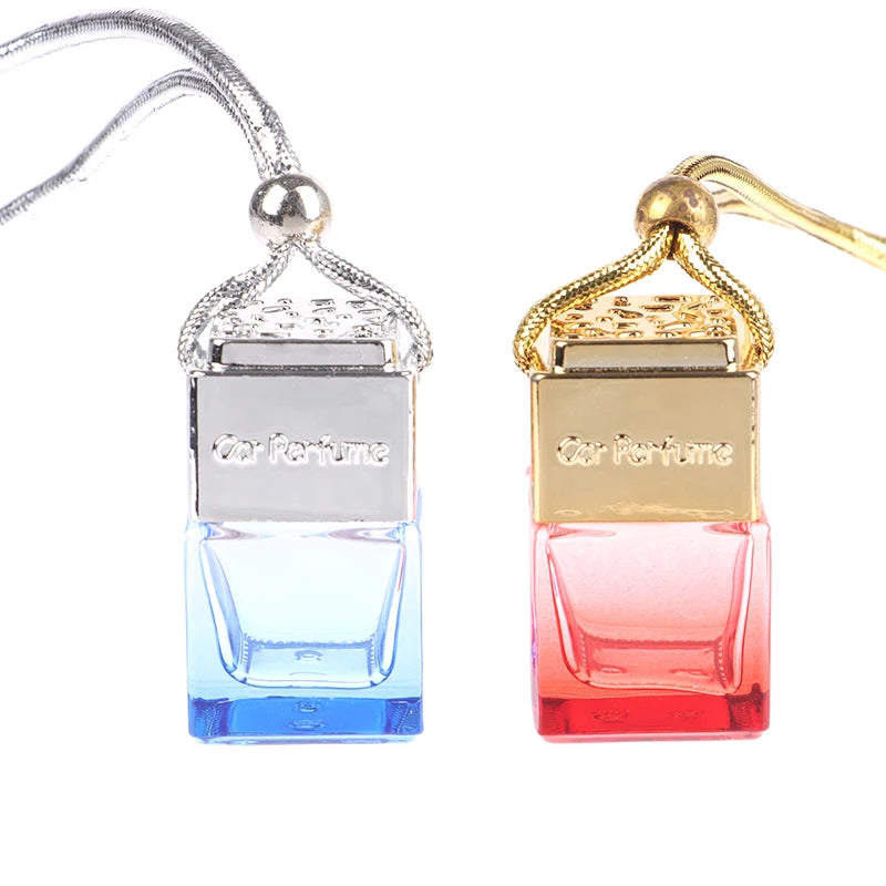 Car Essential Oil Diffuser Fragrance Air Freshener Scent Perfume Bottle Ornament Hanging Empty Bottle Interior Accessory