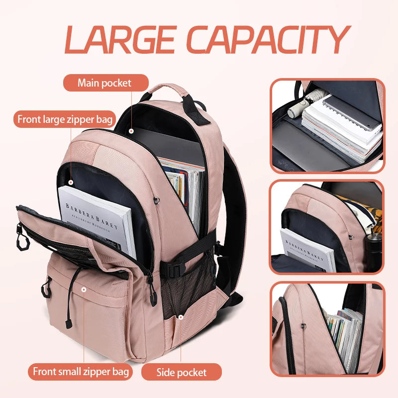 2024 New Children School Backpack for Girls Waterproof Large Travel Backpack Woman Fashion 15 Inch Laptop Backpacks Men Mochila