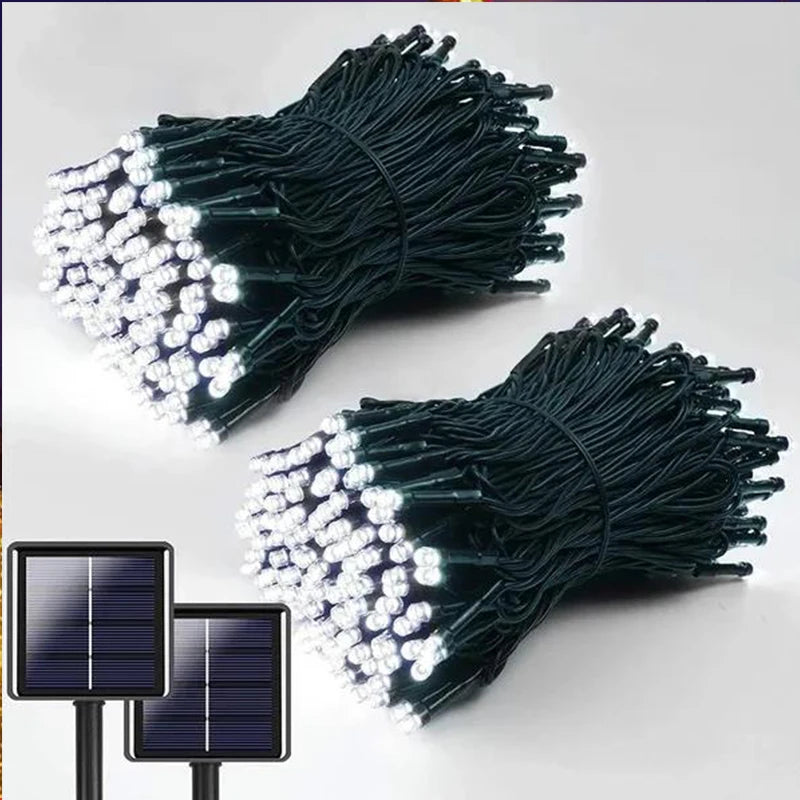 1 paquete de luces solares de cadena para jardín de hadas, lámpara impermeable para exteriores, guirnalda de 6 V para Navidad, fiestas, decoración del hogar