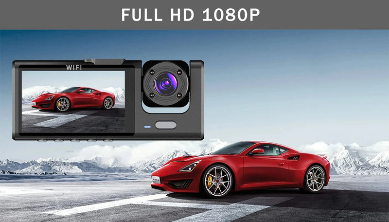 3 Channel WIFI Car DVR HD 1080P Inside Vehicle Dash Cam Three Way Camera DVRs Recorder Video Registrator Mini Dashcam Camcorder