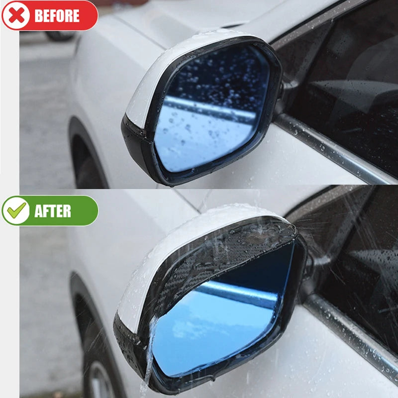 2/4 piezas de espejo retrovisor para coche, protector de parasol de fibra de carbono con forma de ceja para lluvia, protector universal para espejo retrovisor de coche