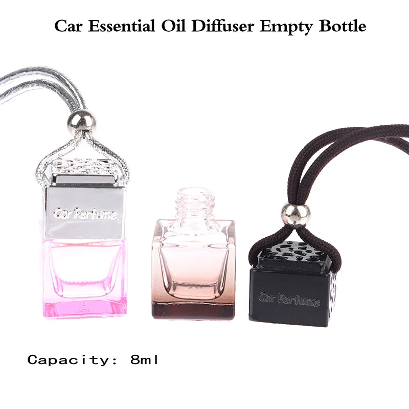 Car Essential Oil Diffuser Fragrance Air Freshener Scent Perfume Bottle Ornament Hanging Empty Bottle Interior Accessory