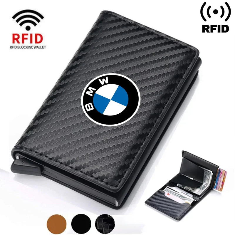 Rfid Credit Card Holder Men Wallets Bank Cardholder Leather Wallets For Bmw 3 E46 G20 E90 E60 F10 F20 F30 E39 M car accessories