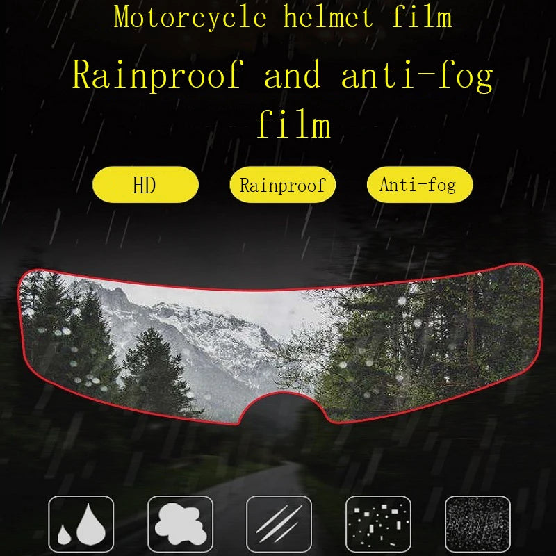 Nueva película de parche transparente universal para casco de motocicleta, película antivaho y antilluvia, película adhesiva con revestimiento nano duradero, película para casco de motocross