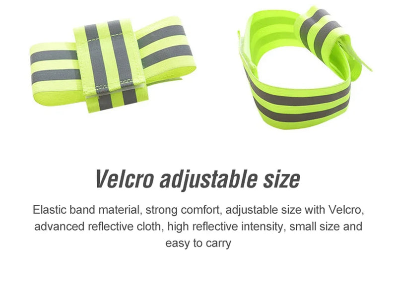 1/2PCS Reflective Bands For Wrist Arm Ankle Leg High Visibility Reflect Straps For Night Cycling Running Safety Reflector Tapes