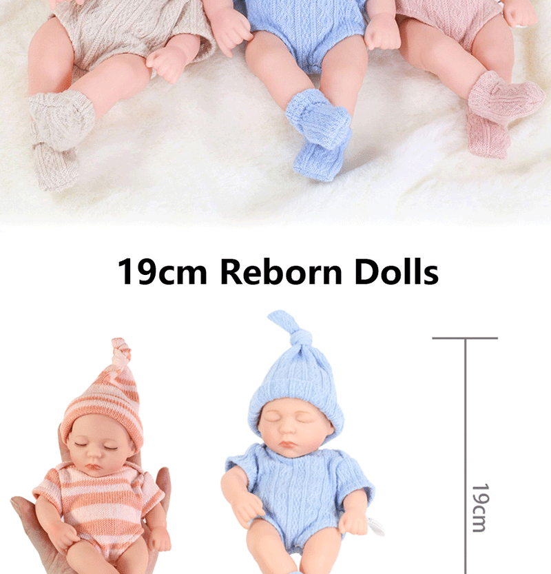 11/19/30cm Silicone Reborn Dolls Baby Reborn Toys Waterproof Vinyl Bebe Doll Cute Mini Reborn Baby Doll For Girls Birthday Gift