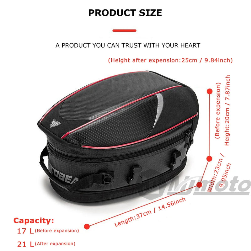 Motorcycle Back Seat Bag Waterproof Large Capacity Motorcycle Tail Bag Universal Motorbike Travel Luggage Saddle Bag