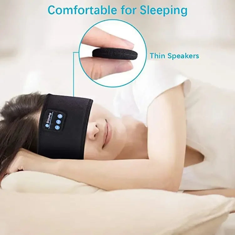 Bluetooth Sleeping Headphones Sports Headband Thin Soft Elastic Comfortable Wireless Music Earphones Eye Mask for Side Sleeper