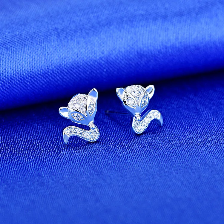 925 Sterling Silver Stud Earrings Zircon High Quality For Women's Wedding Fine Jewelry Accessories Gift