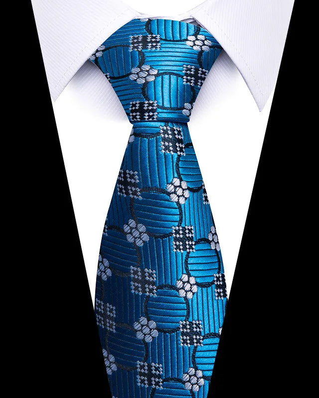 High-quality Wedding Ties For Men Fashion New Style Blue Strip Print Neckties Daily Office Apparel Accessories Gift For Man