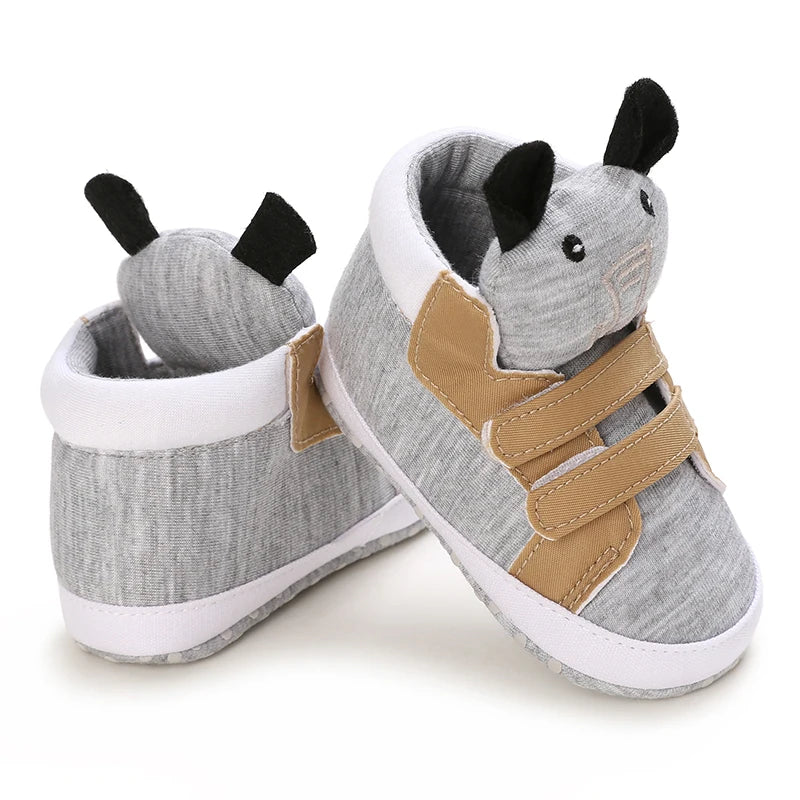 Classic Baby Shoe Boy Girl Baby Cute Animal Face Casual Flat Sneaker First Baby Ankle Boot Cotton Non-slip Warm Walking Shoes