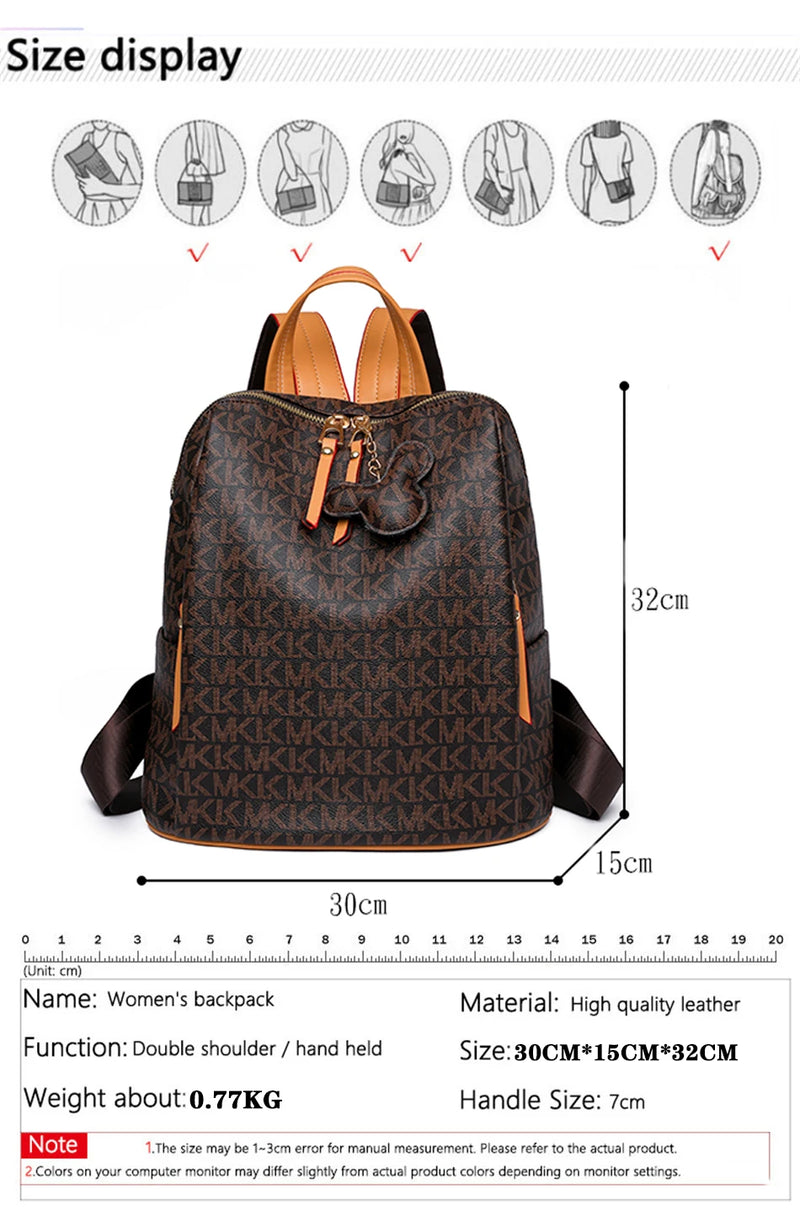 2023 Luxury Women's Small Brand Backpack Delicate PVC Fabric Shoulder Bag Women Letter Designer Backpack Elegant Bags School Bag