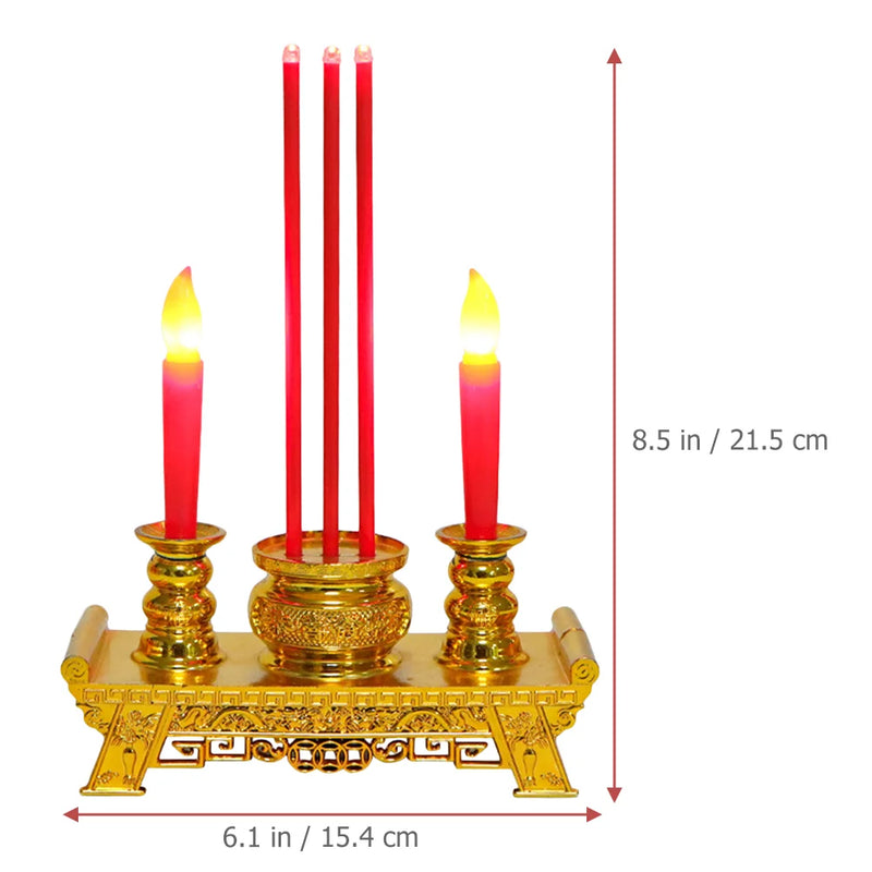 Lámpara de adoración Lámpara de budismo falsa eléctrica Decoración de mesa de altar de adoración